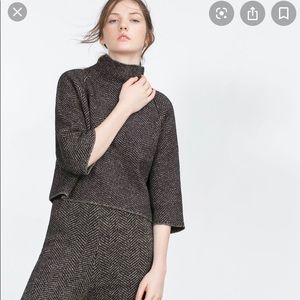 Zara Knit Herringbone Outfit Sz S